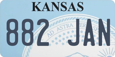 KS license plate 882JAN