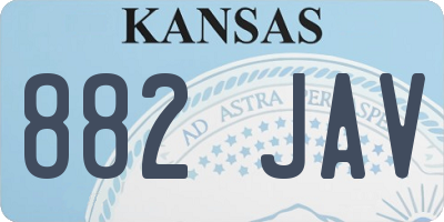 KS license plate 882JAV