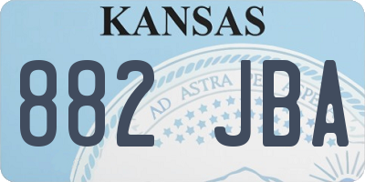 KS license plate 882JBA
