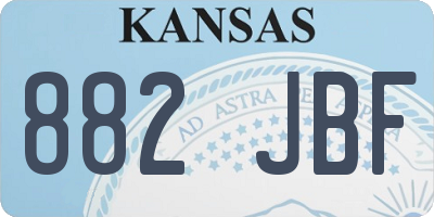 KS license plate 882JBF