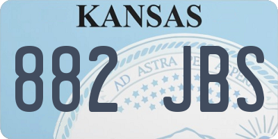 KS license plate 882JBS