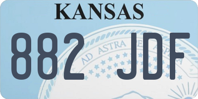 KS license plate 882JDF