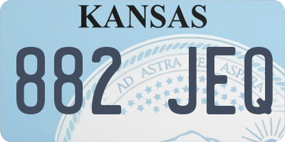 KS license plate 882JEQ