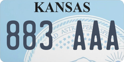 KS license plate 883AAA