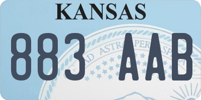 KS license plate 883AAB