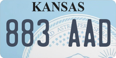KS license plate 883AAD