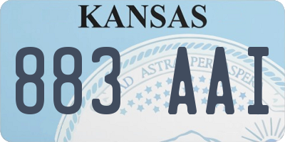 KS license plate 883AAI