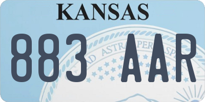 KS license plate 883AAR