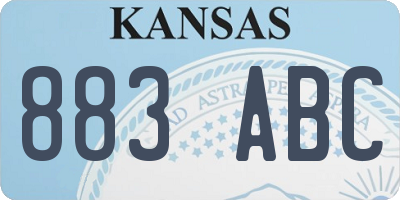 KS license plate 883ABC