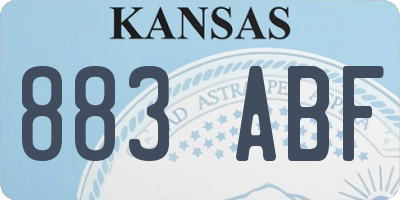 KS license plate 883ABF