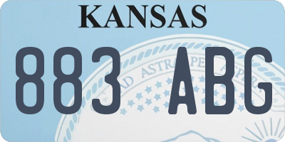 KS license plate 883ABG
