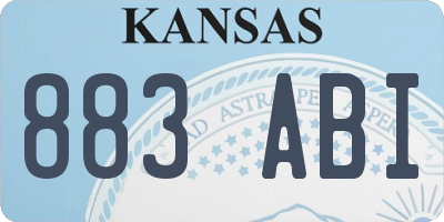KS license plate 883ABI