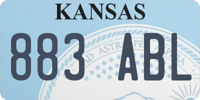 KS license plate 883ABL