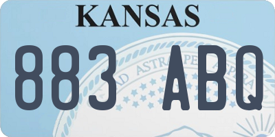KS license plate 883ABQ