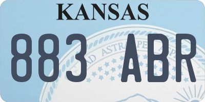KS license plate 883ABR