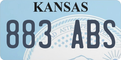 KS license plate 883ABS