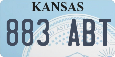KS license plate 883ABT