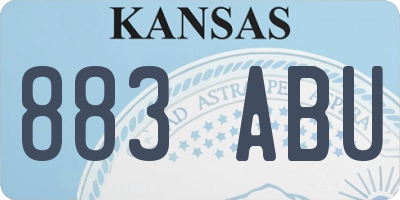 KS license plate 883ABU
