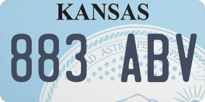 KS license plate 883ABV