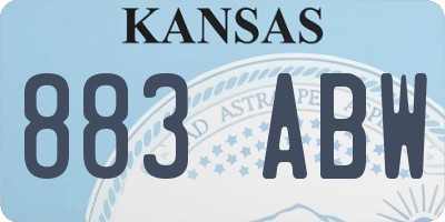 KS license plate 883ABW