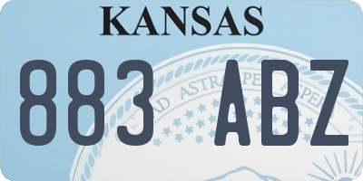 KS license plate 883ABZ