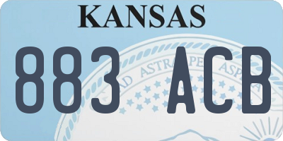 KS license plate 883ACB