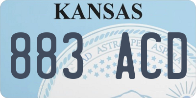 KS license plate 883ACD