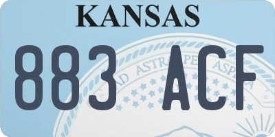 KS license plate 883ACF