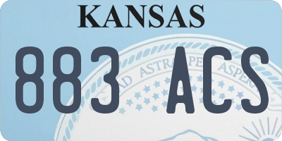 KS license plate 883ACS