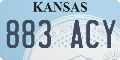 KS license plate 883ACY