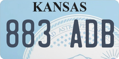 KS license plate 883ADB