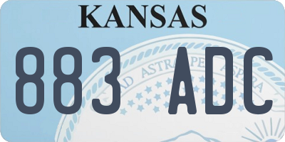 KS license plate 883ADC