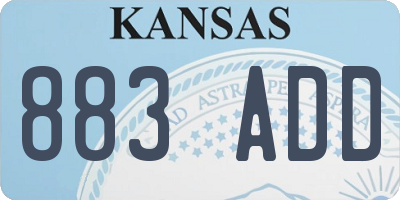 KS license plate 883ADD