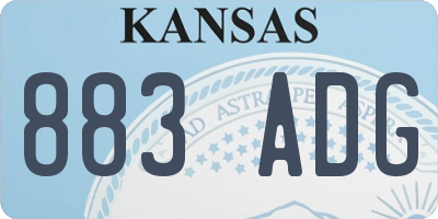 KS license plate 883ADG