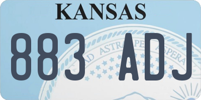 KS license plate 883ADJ