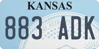 KS license plate 883ADK