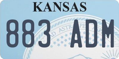 KS license plate 883ADM