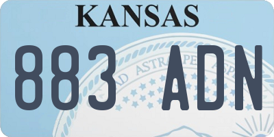 KS license plate 883ADN