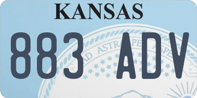 KS license plate 883ADV
