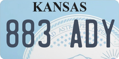 KS license plate 883ADY