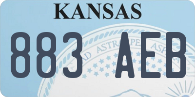 KS license plate 883AEB