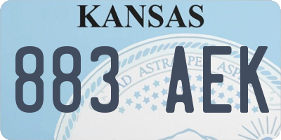 KS license plate 883AEK
