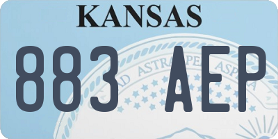 KS license plate 883AEP
