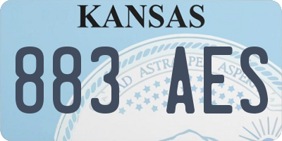 KS license plate 883AES