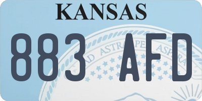 KS license plate 883AFD
