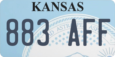 KS license plate 883AFF
