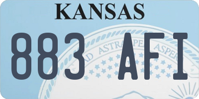 KS license plate 883AFI