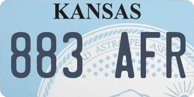 KS license plate 883AFR