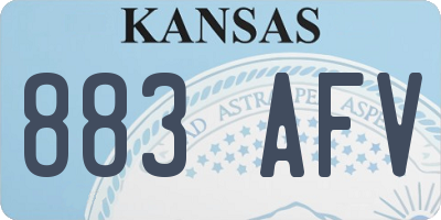 KS license plate 883AFV
