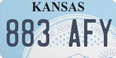 KS license plate 883AFY